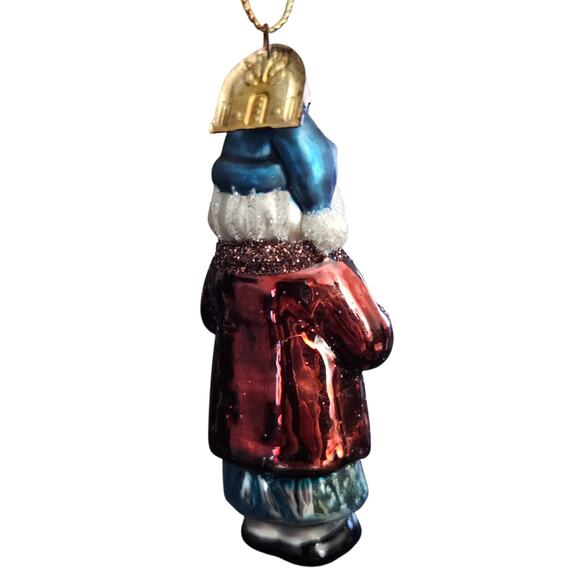 Thomas Pacconi Glass Ornament Holiday Caroler with Candle 3" Vintage - Picture 4 of 6